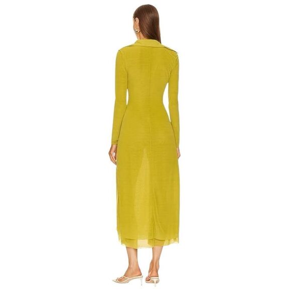 NWT Song Of Style Noma Midi Dress in Chartreuse - Picture 6 of 9